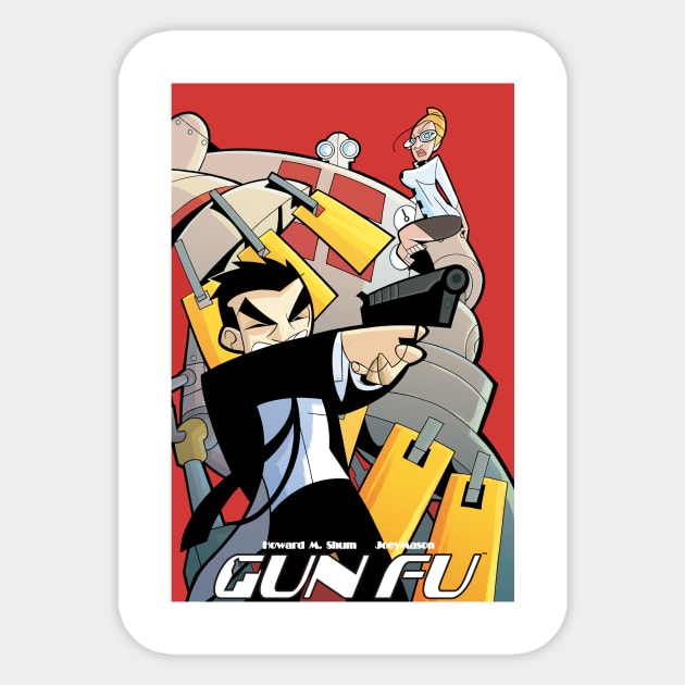 Gun Fu Sticker by howardshum